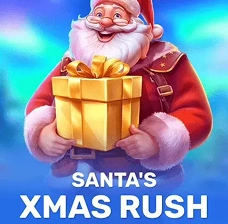 Crowngreen Santa’s Xmas Rush slot with Santa holding gifts